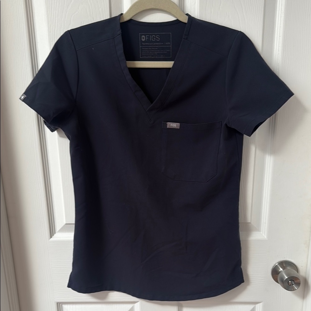 Figs Dark Gray Scrub Top